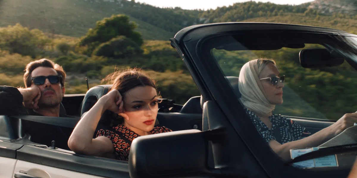 Chloe Sevigny drives a convertible with Lily McInerny in the passenger seat in Durga Chew-Bose' Bonjour Tristesse