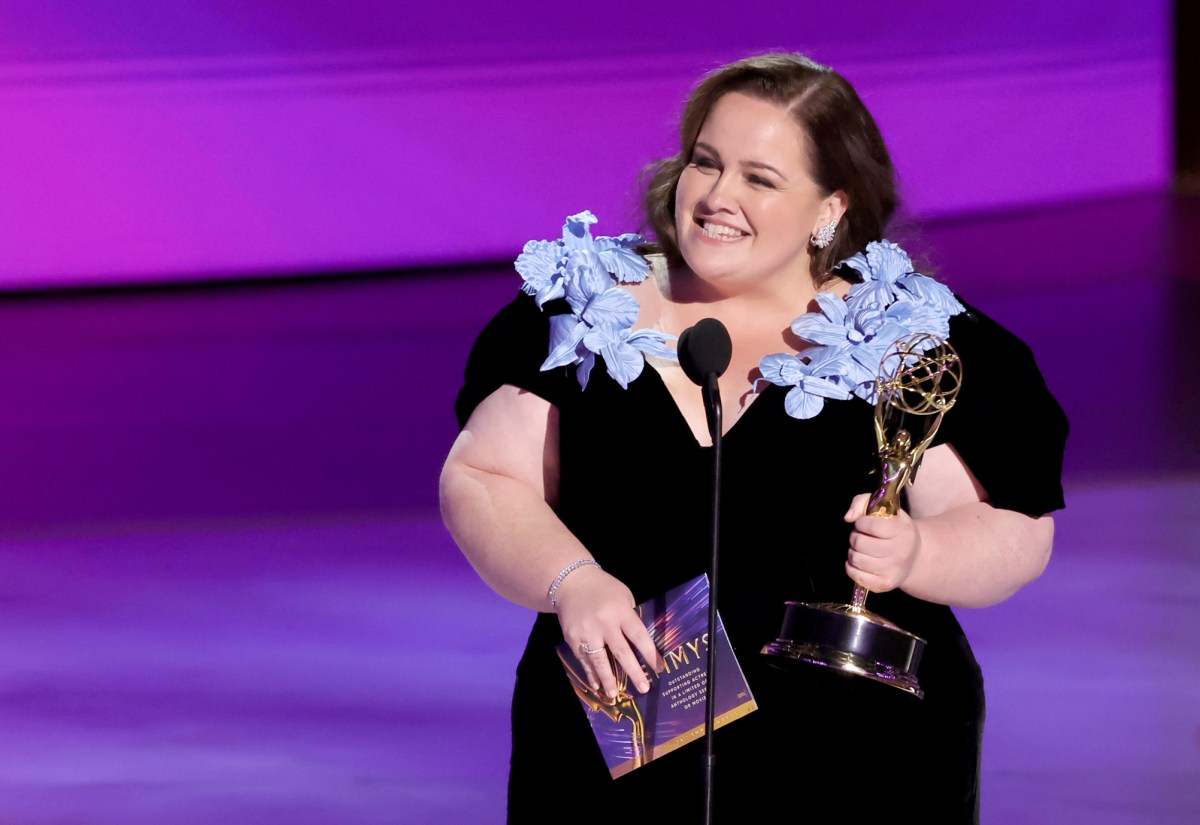 LOS ANGELES, CALIFORNIA - SEPTEMBER 15: Jessica Gunning accepts the Outstanding Supporting Actress in a Limited or Anthology Series or Movie award for “Baby Reindeer” onstage during the 76th Primetime Emmy Awards at Peacock Theater on September 15, 2024 in Los Angeles, California. (Photo by Kevin Winter/Getty Images)