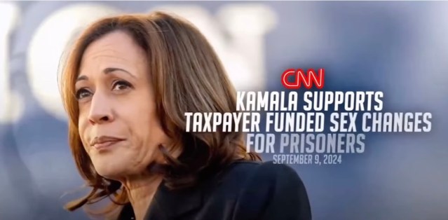 screenshot from ad saying "kamala supports taxpayer funded sex changes"