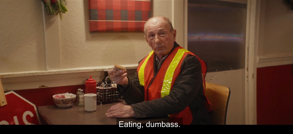 Eating, dumbass