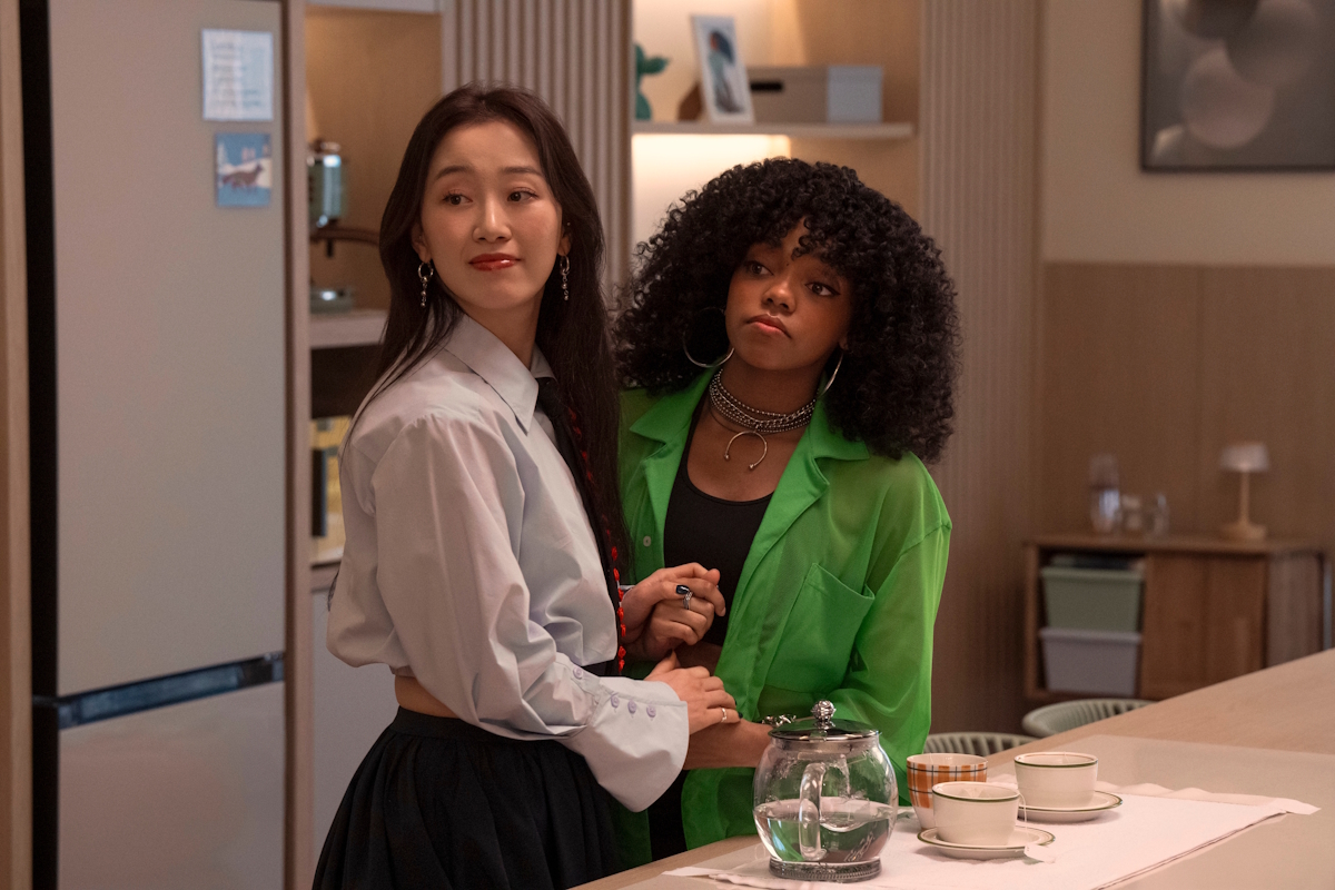 Yuri and Juliana make tea in the suite they share with Kitty and Stella at KISS.