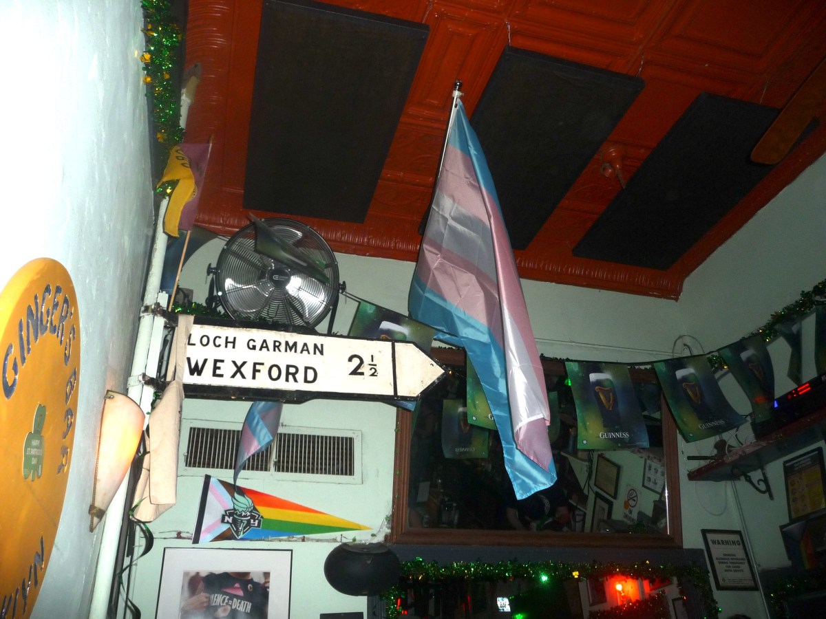 the trans flag at Ginger's