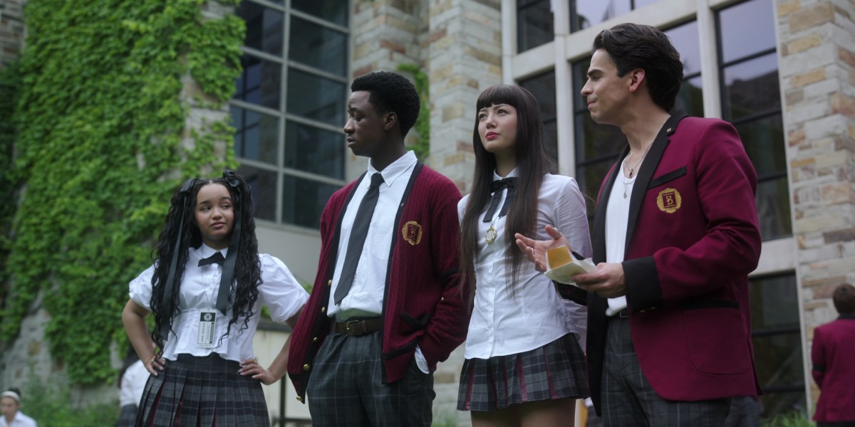 Bet (L to R) Eve Edwards as Mary; Ayo Solanke as Ryan; Miku Martineau as Yumeko and Hunter Cardinal as Michael in Bet. Cr. Courtesy of Netflix © 2025