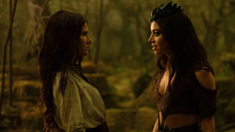 Rio and Agatha face off in the woods in Agatha All Along, looking like they want to devour each other