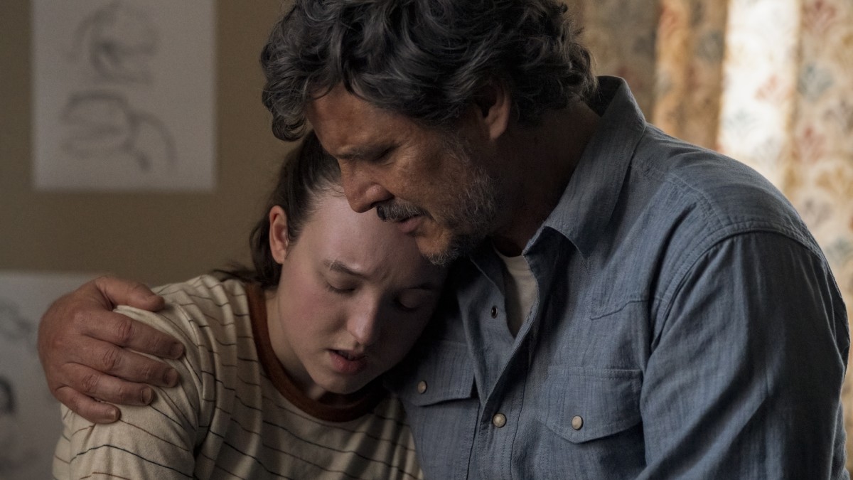 The Last of Us 206-2 joel comforts ellie Photograph by Liane Hentscher HBO