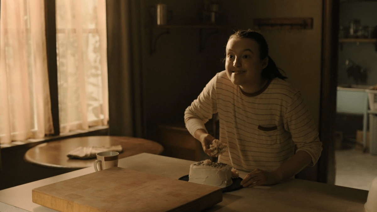 The Last of Us 206 ellie with a mouthful of cake