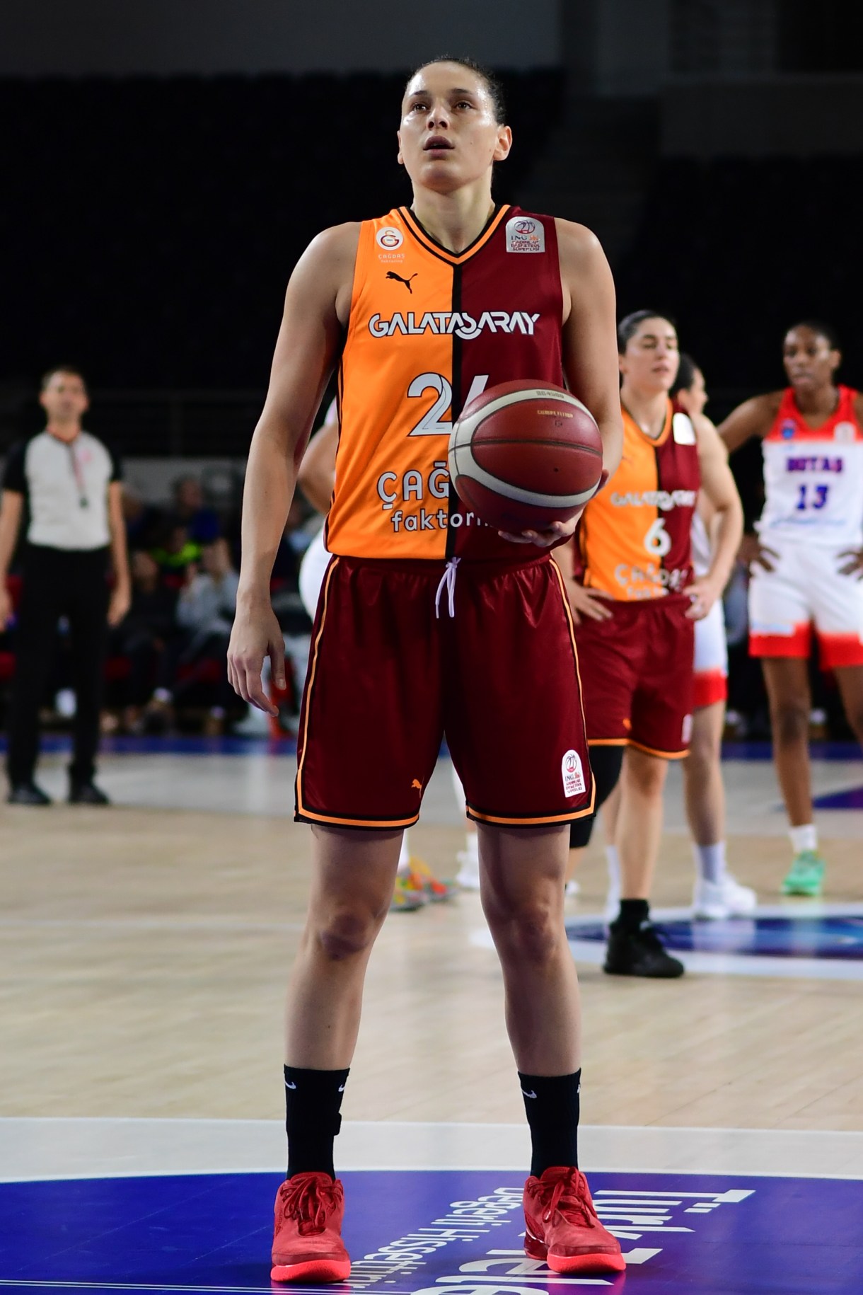 ANKARA, TURKEY - DECEMBER 07, 2024: Cecilia Zandalasini, #24 of Galatasaray Cagdas Faktoring Istanbul in action during the ING Bank Women's Basketball Super League (KBSL)
