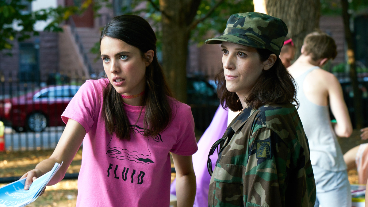 Margaret Qualley and Dana Levinson in Adam