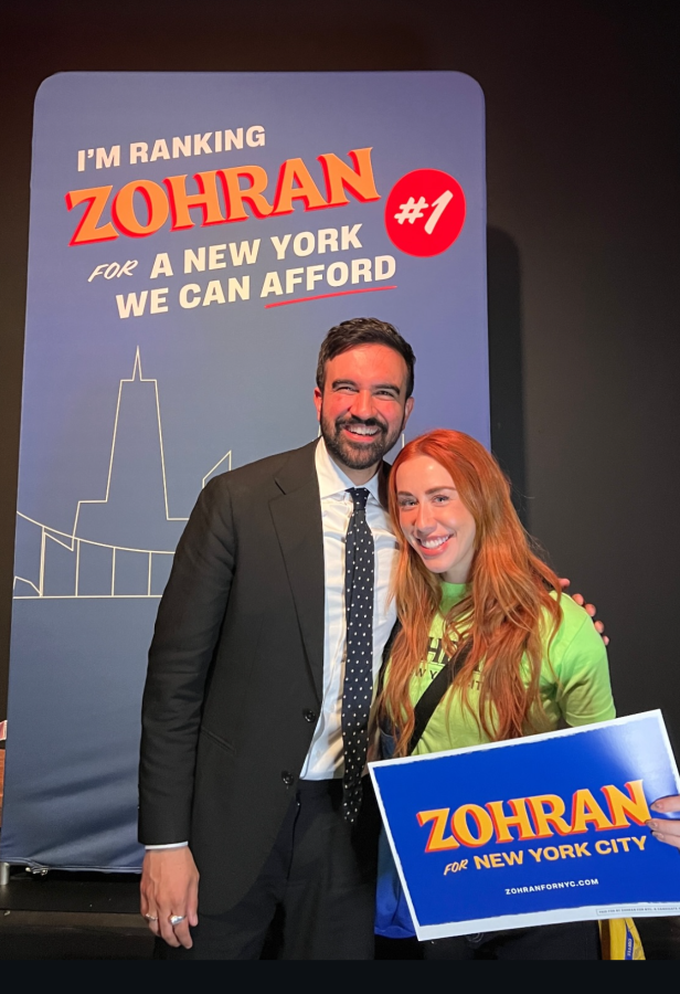 Britt Migs poses with Zohran Mamdani