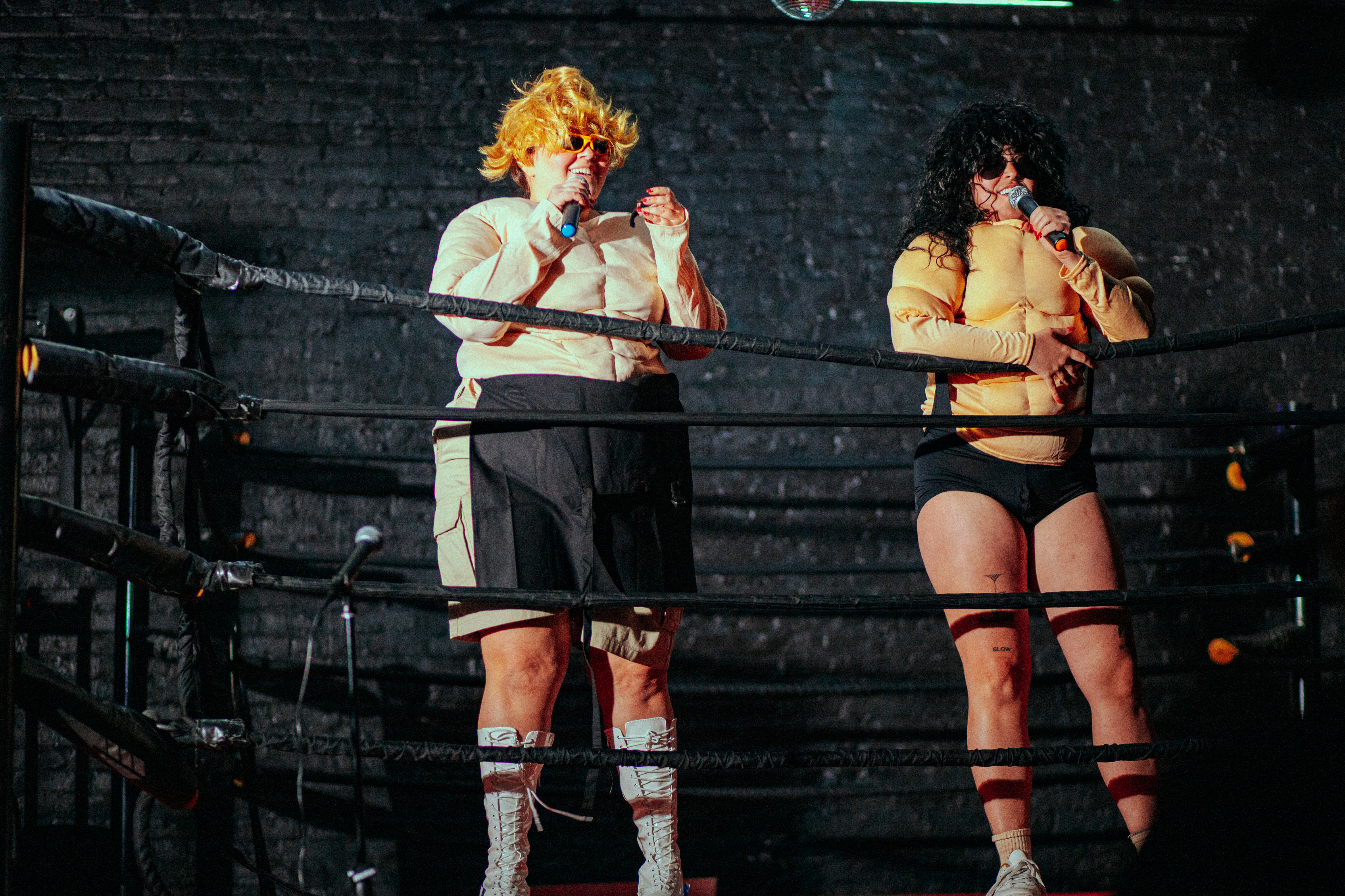 Carly Kane and Maddie Silverstein in persona in the ring