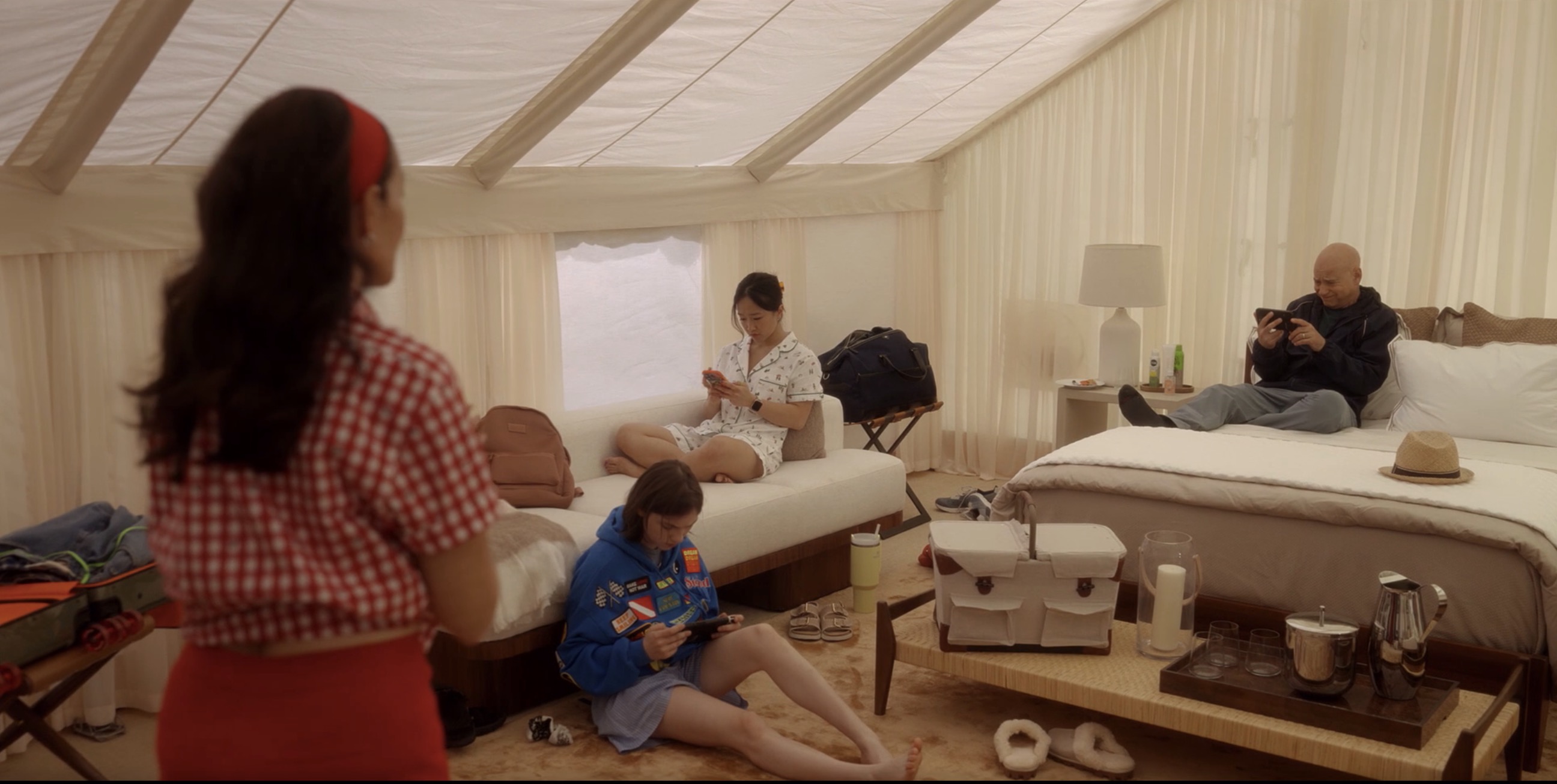 cahrlotte's family in the tent