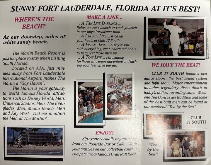 brochures from The Marlin Beach Hotel c. 1975