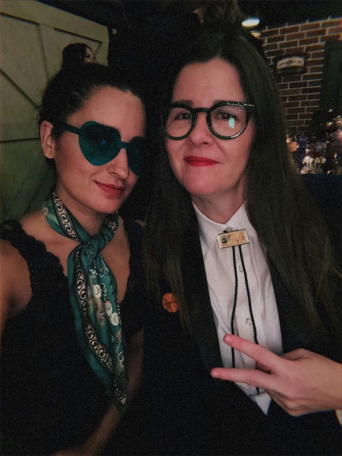 Kayla and Kristen at a wedding