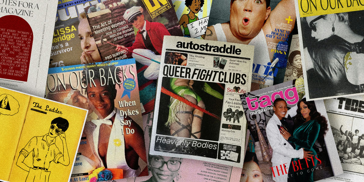 collage of lesbian magazines