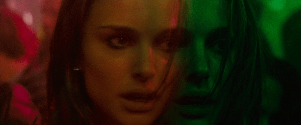 The best lesbian night club scenes: Natalie Portman double exposed in the club in Black Swan