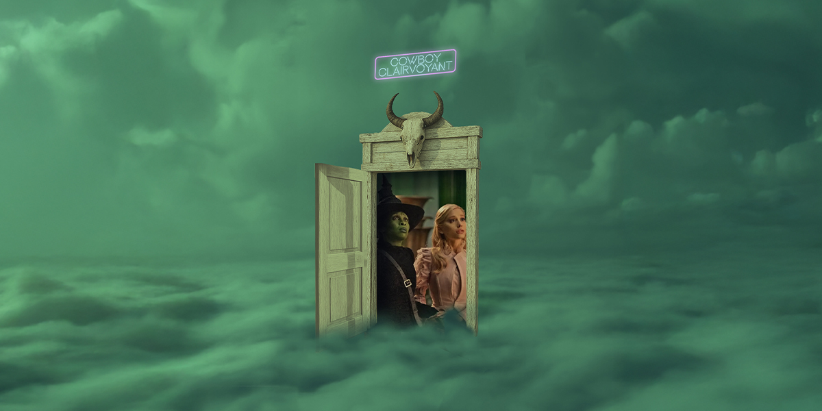 a dream door into an image from Wicked of Ariana and Cynthia