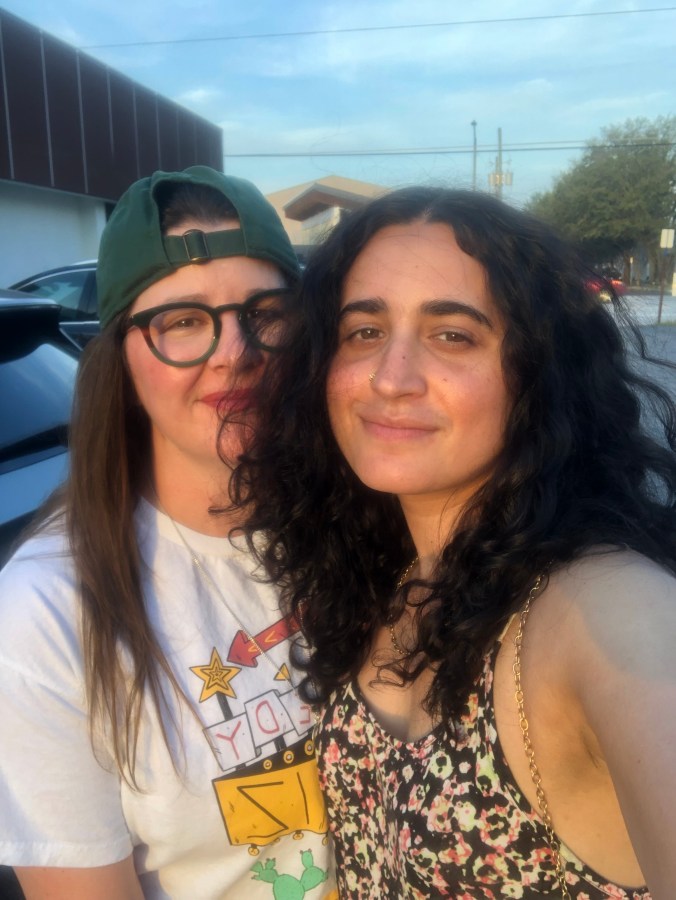 Kristen and Kayla in a parking lot