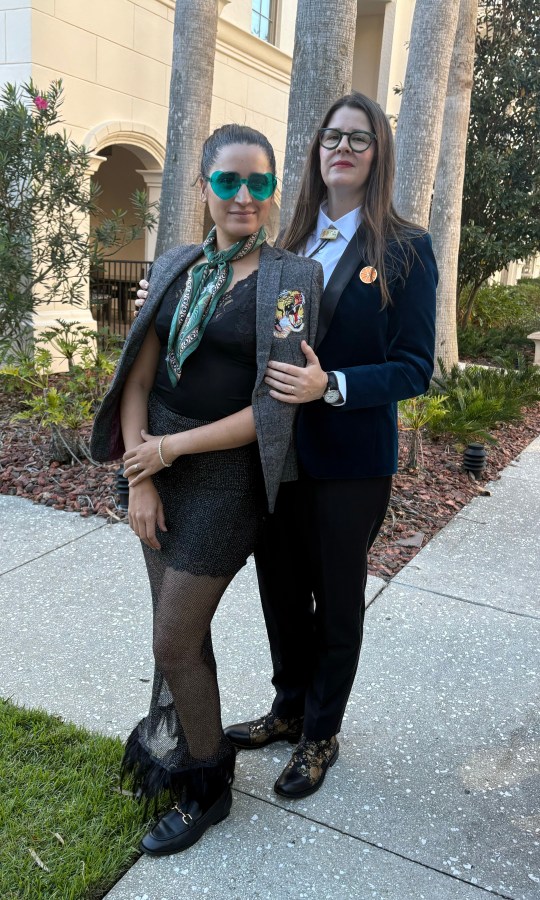 Kayla and Kristen at a wedding