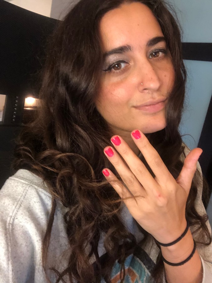 Kayla showing off nails