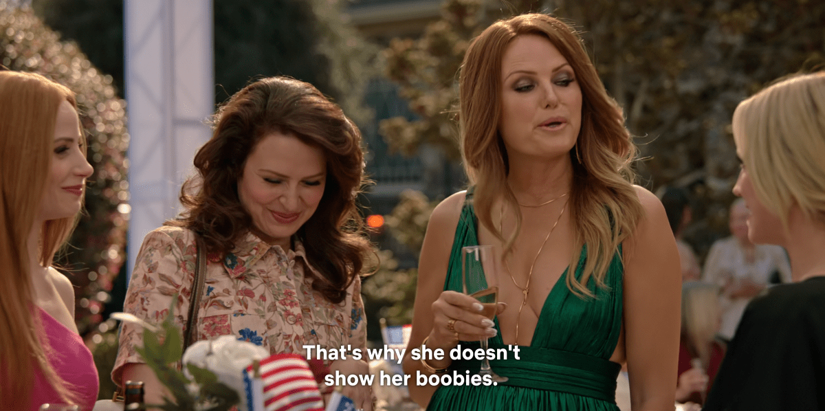 "That's why she doesn't show her boobies."