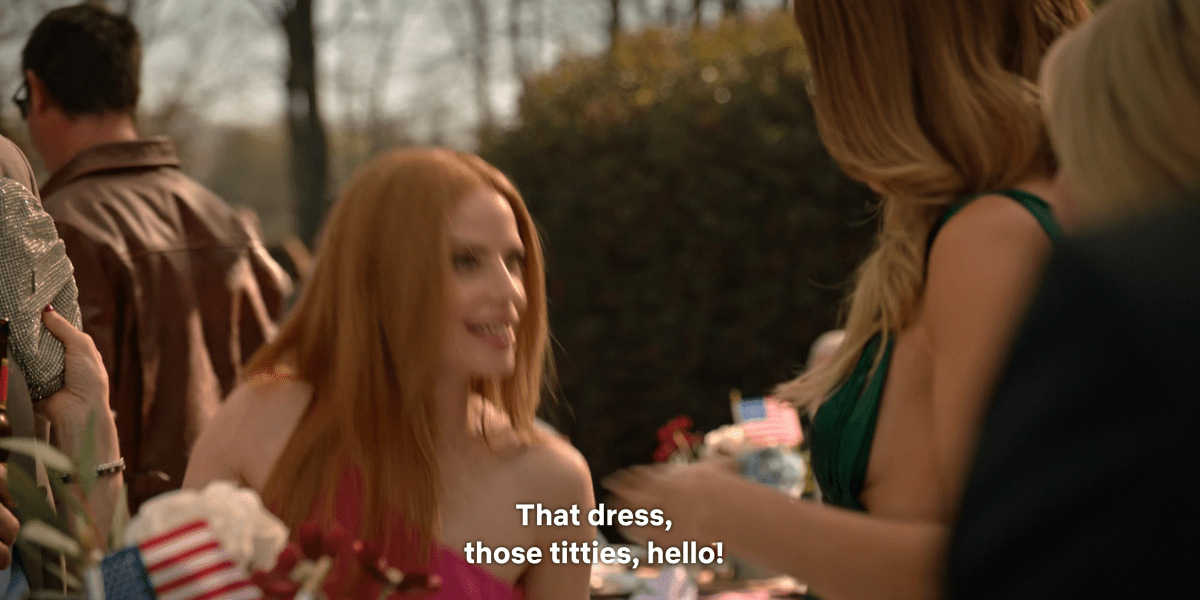"That dress. Those titties, hello!"