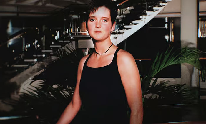 Amy Bradley in a black dress