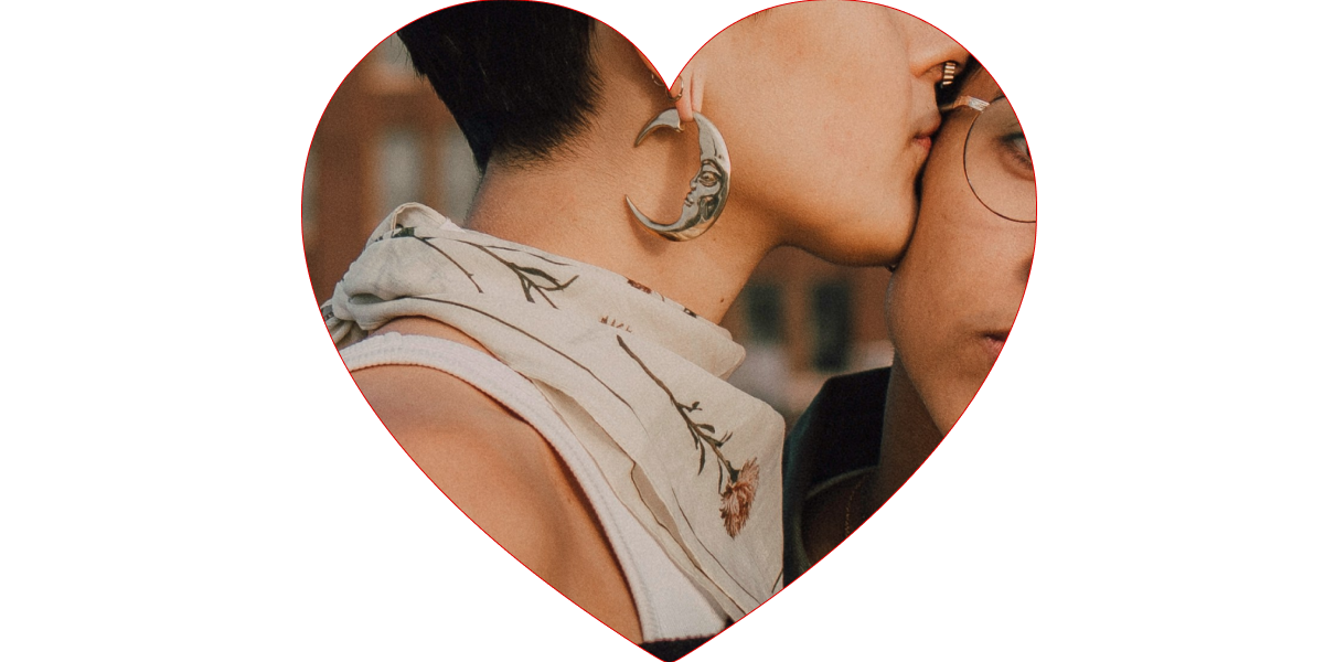 heart with a happy couple inside it