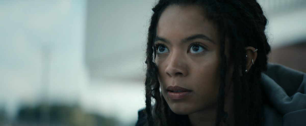 Gen V 201: Marie looks serious as she tells the kind stranger to stop recognizing her.