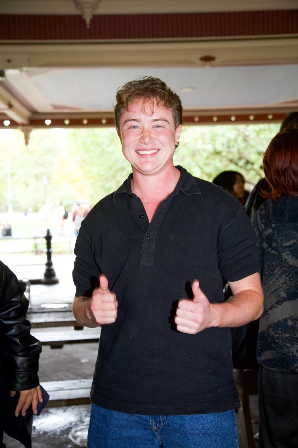 Kellan giving double thumbs up