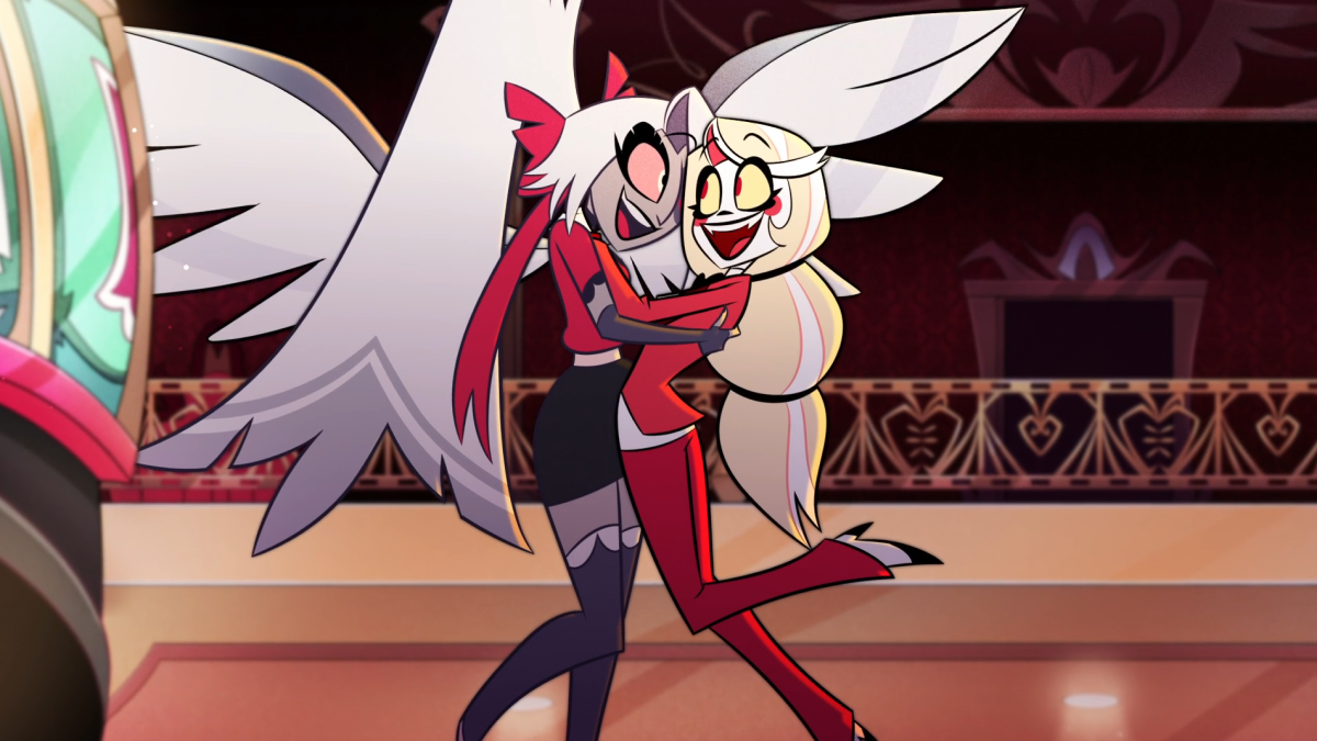 Hazbin Hotel 201-3 vaggie and charlie sing in the air