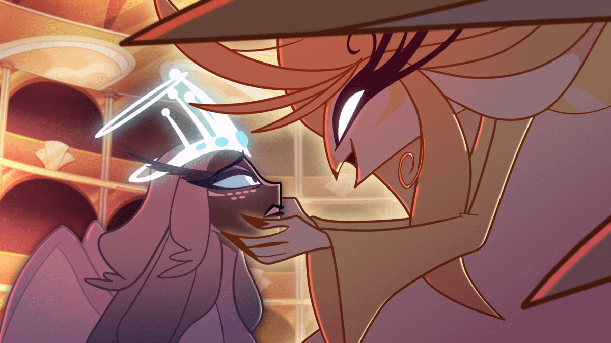 Hazbin Season 2 Review 202-1 the speaker gently holds sera's face in her hands