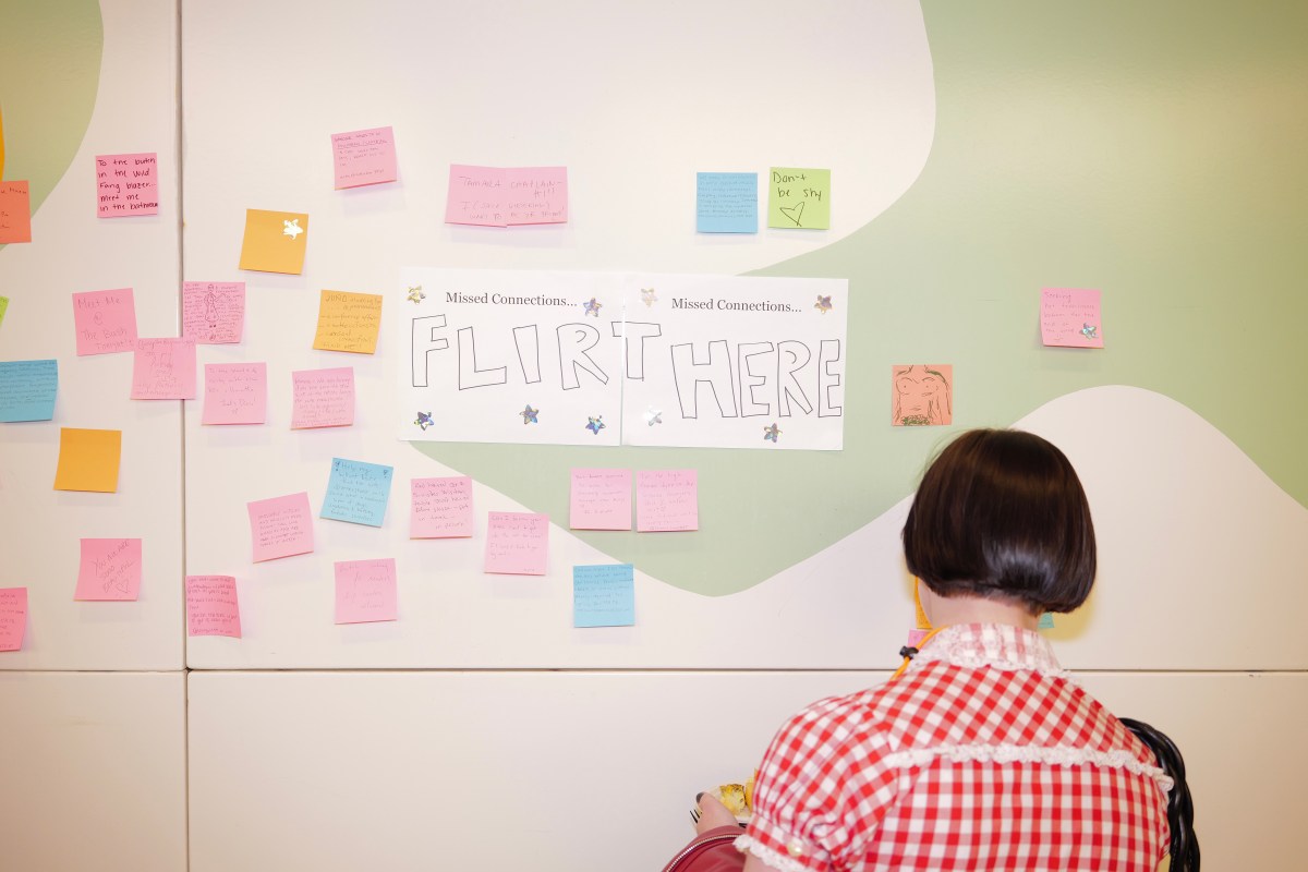 the missed connections wall at the Lesbian Lives conference