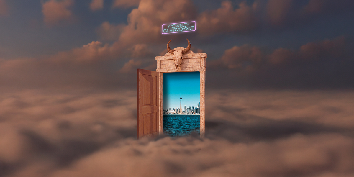 a dream door into a cityscape