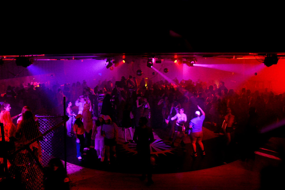 the packed dance floor