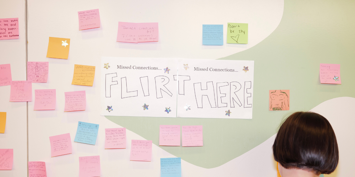 the flirt wall at the Lesbian Lives conference