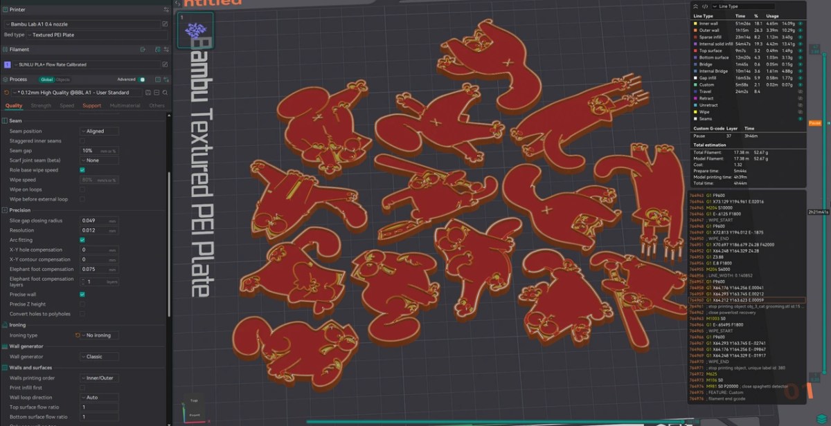 UI for a 3d printer