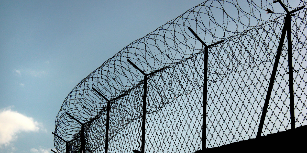 the exterior of a prison