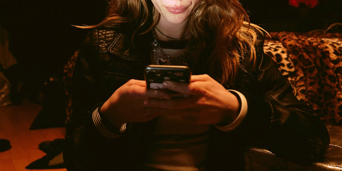 a person on her phone