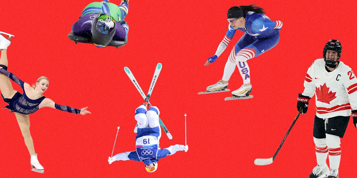 collage of queer olympic athletes