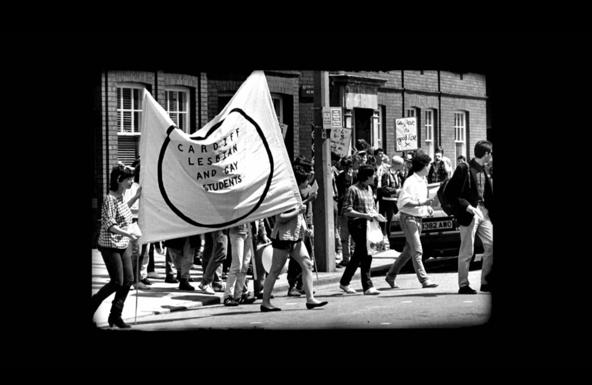 gay protest in black and white