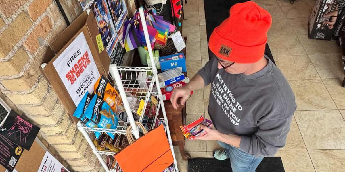 Smitten Kitten free snacks shelf