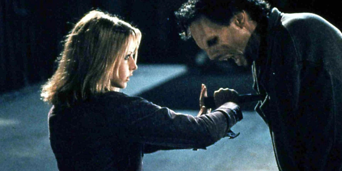 Buffy staking a vampire