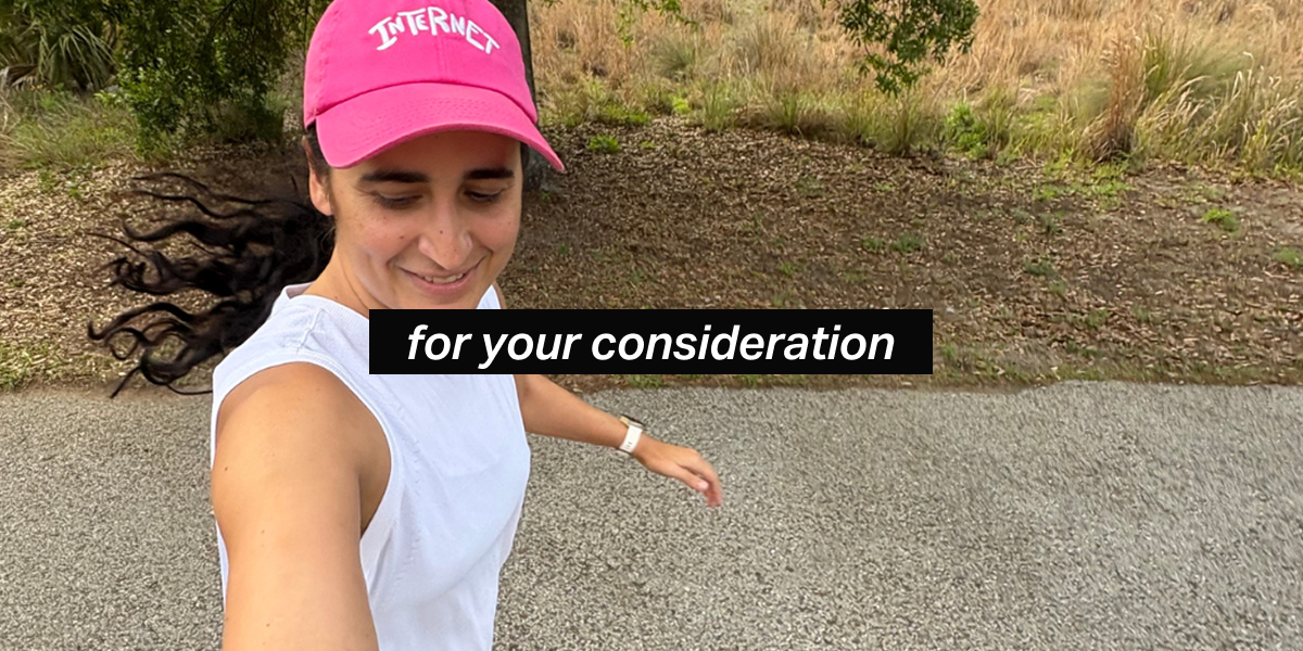 for your consideration: kayla running, nary a headphone in sight