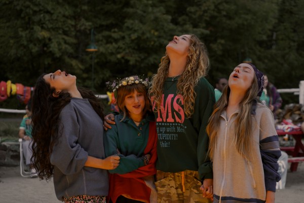 (l-r) Annie Jacobson (Ella Rubin), Maple (Mabel Strachan), Oona (Bo Bragason), and Ramona (Amélie Hoeferle) in STERLING POINT. Photo Credit: Sabrina Lantos/Prime Video