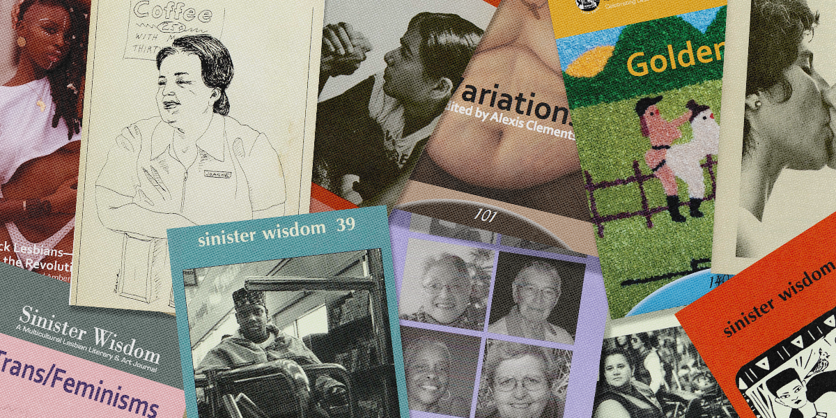 a bunch of Sinister Wisdom covers