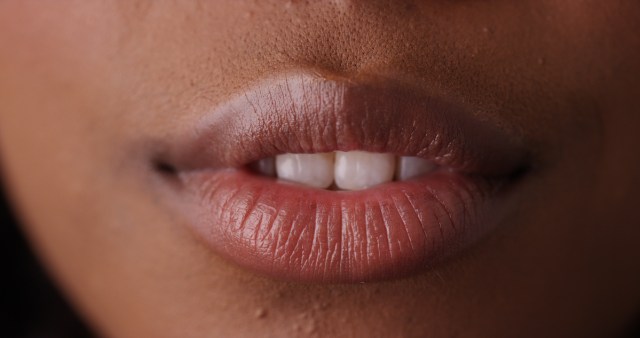 close-up of lips